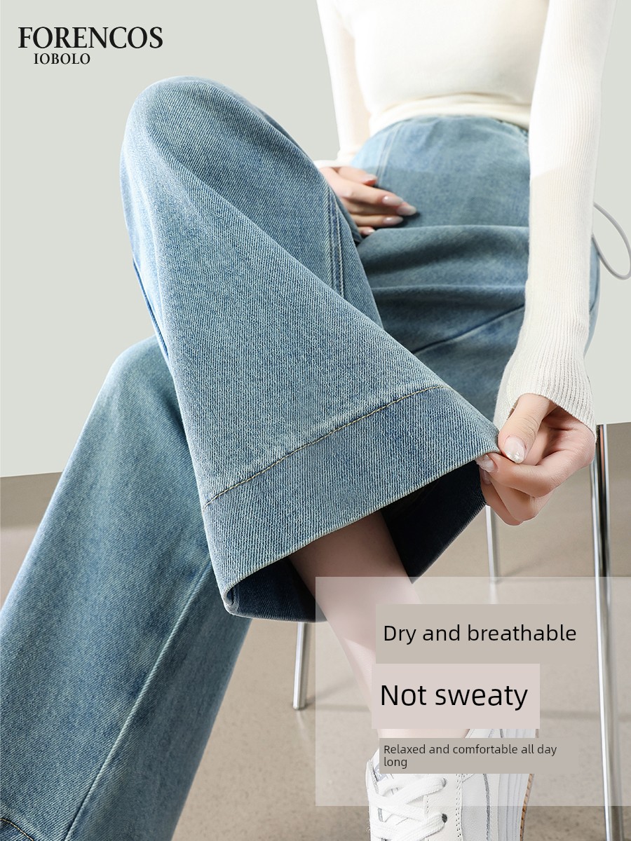 Maternity Denim Wide-Leg Pants Autumn 2026 New Style Cropped Pants Plus Size Loose Fit Slimming Petite Straight-Leg Pants Autumn Season