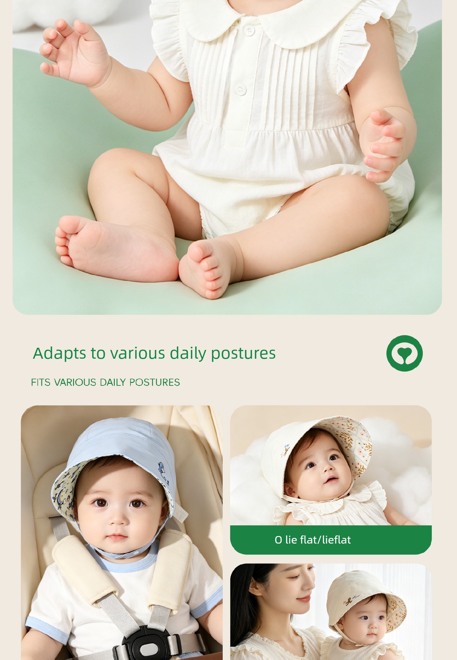 Baby Hat Summer Thin Sun Protection Hat Class a Pure Cotton Children's Sunshade Hat for Boys and Girls Newborns and Infants for Outdoor Use — 12