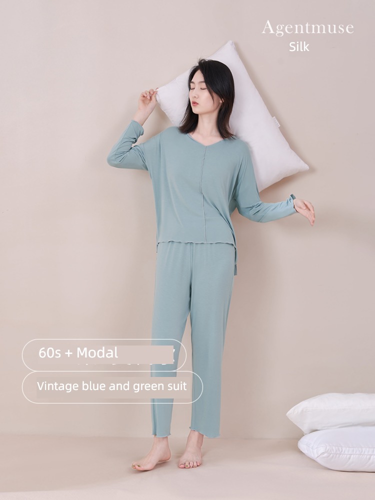 Seek silk modal  female comfortable leisure wear Long sleeve pajamas