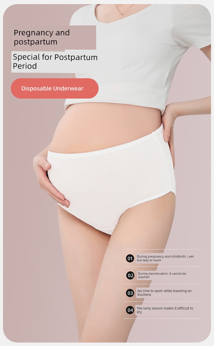 Disposable Underwear for Women during Postpartum Period, Special for Pregnant Women, Pure Cotton, Sterile, High-Waisted, Large Size after Caesarean — 4