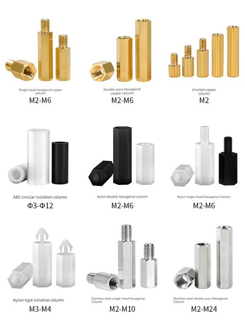 Double-pass hexagonal copper column M2M3M4M5M6 isolation column extended nut column hollow chassis motherboard computer copper stud