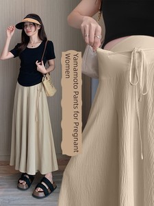 Pregnant Women's Pants Summer Thin Outwear Small Pregnant Yamamoto Pants Summer Wide-Leg Pants Culottes Maternity Summer