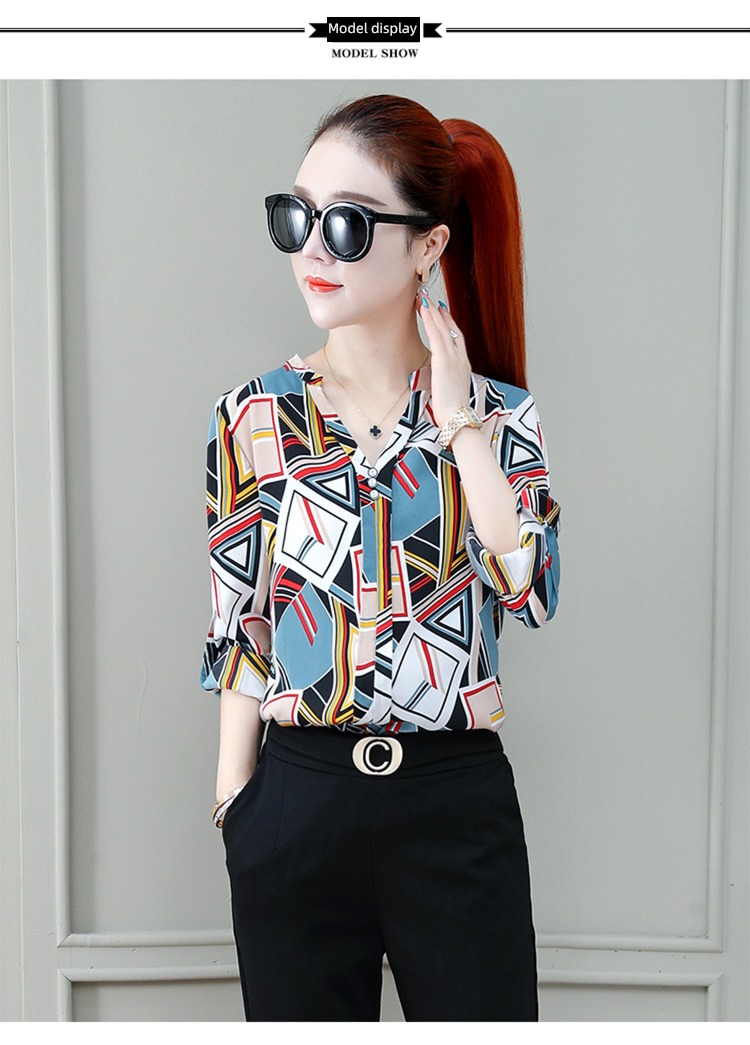 Stylish and versatile Long sleeve jacket Women Chiffon shirt