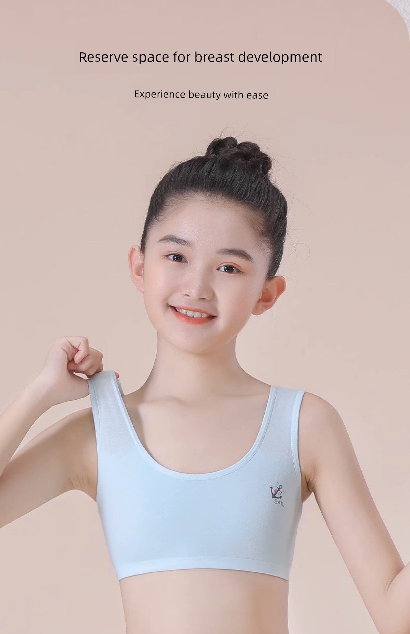 Pure Cotton Girls' Underwear for the First Stage of Development, Suitable for Elementary School Students Aged 7-12, Cotton Vest for Older Children and — 16