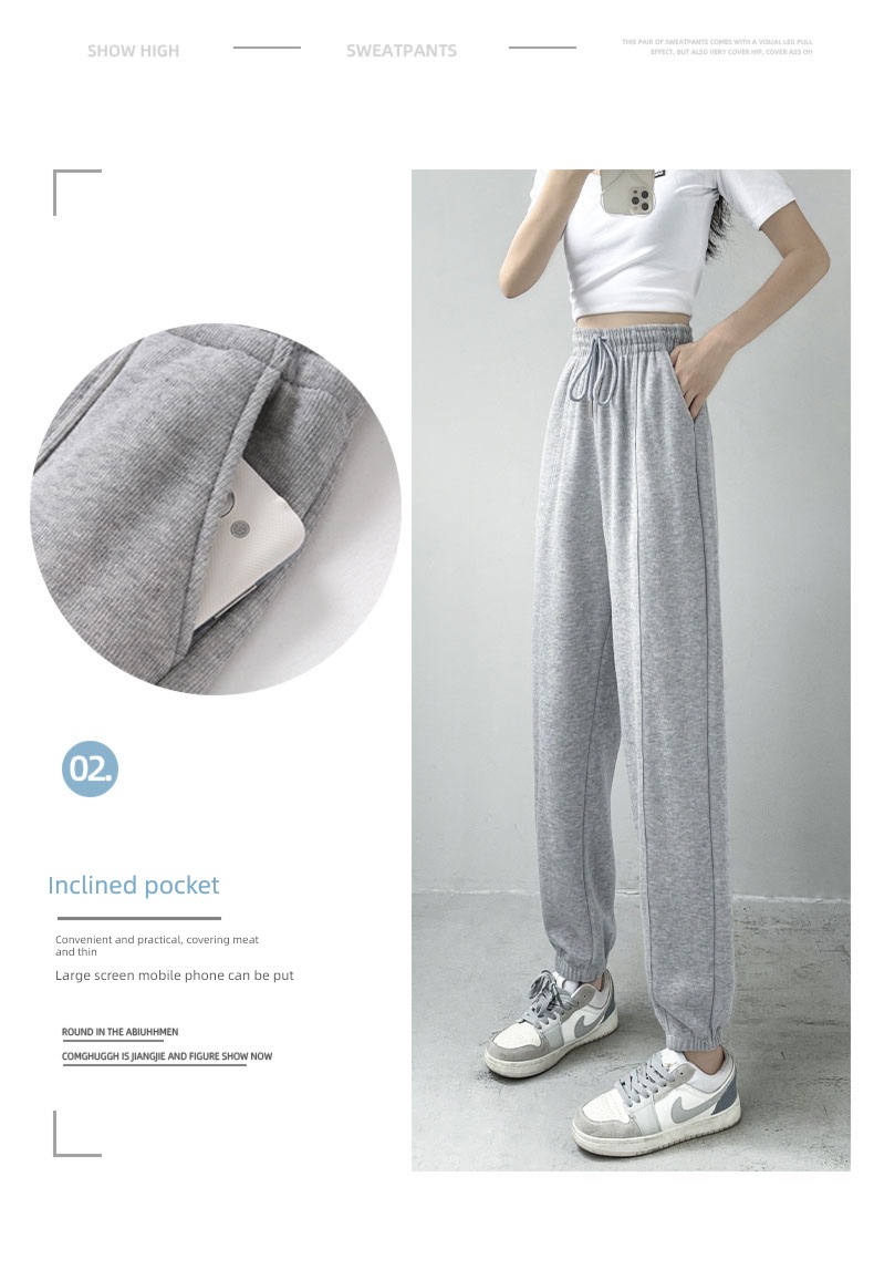 Spring and Autumn radish little chap leisure time grey Sports pants