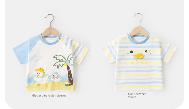 [Short Sleeve Clearance] Children's Short Sleeve T-Shirt Summer Trendy Brand Simple Cartoon Fashion Brand Kids' Clothing Baby Half Sleeve — 17