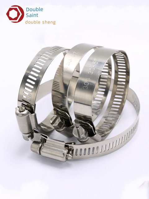 Double Saint Stainless Steel 304 clamping throat hose clamping scaling Stainless Steel cushion American powerful throat hose clamping scaling scaling