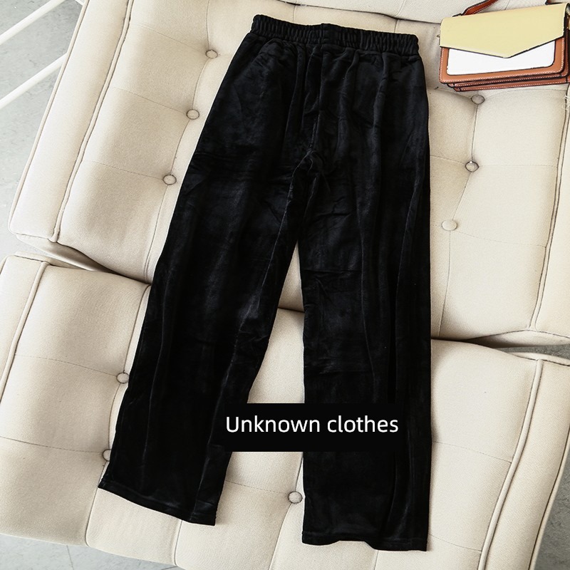 tooth single velvet Tightness High waist Self-cultivation Wide leg pants
