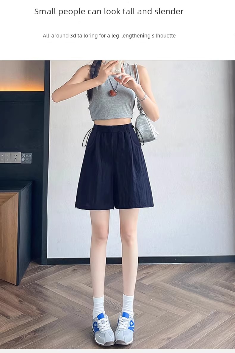 Maternity Shorts for Summer, Thin Style for Outerwear, 2026 New Model, Linen Wide-Leg Pants, Non-Tightening on the Belly during Pregnancy, Summer Wear — 7