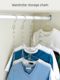 Stainless steel chain wardrobe storage space-saving multi-functional clothes hooks porous thick household balcony drying rack