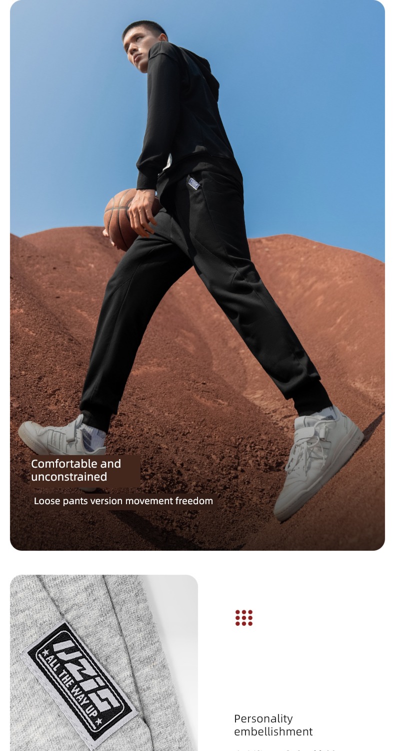 male American style leisure time Basketball easy Blue label Sports pants