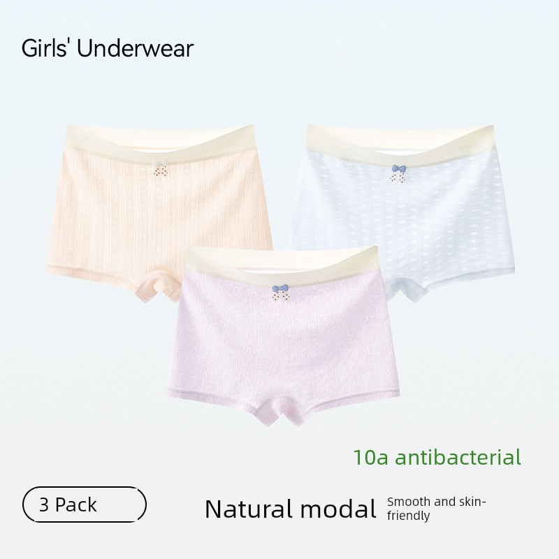 Girls' Underwear, Ice Silk Modal, Medium and Large Children's Boxer Briefs, Summer Thin Style, for Teenagers in the Developmental Period, 12 Years Old — 5