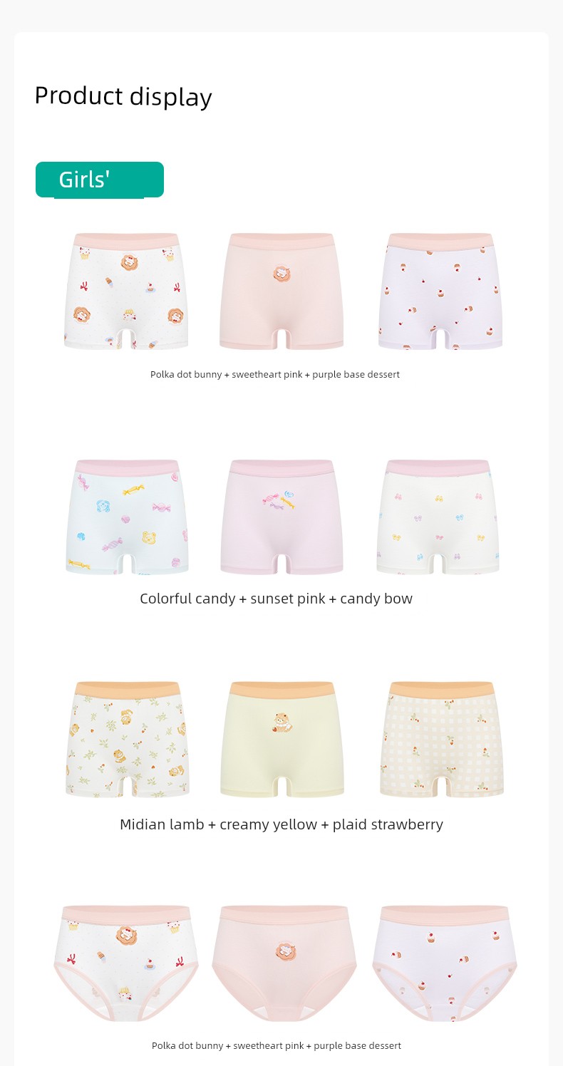 [Pack of 3] Cotton Era Children's 7A Antibacterial Underwear for Boys and Girls, Pure Cotton Class a Summer Thin Shorts — 25