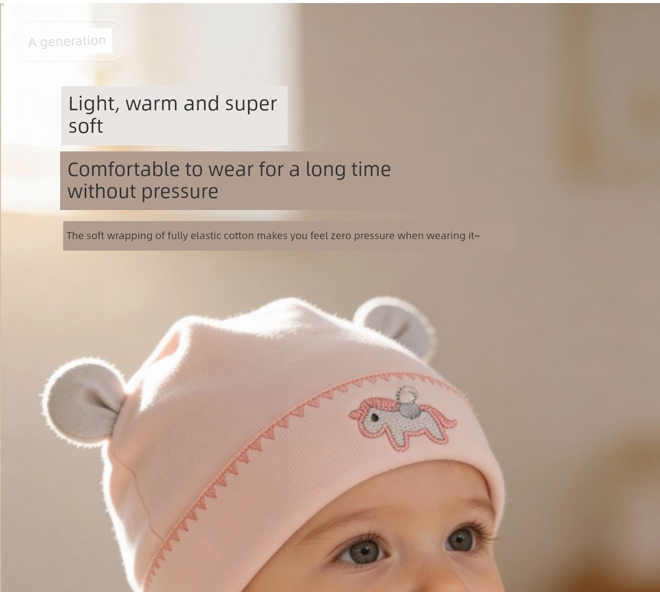 Pregnant and Newborn Baby Hat 0-12 Months, Newborn Baby Protective Cap, Double-Layered, Spring, Summer, Autumn, Winter, Pure Cotton, Class a — 3