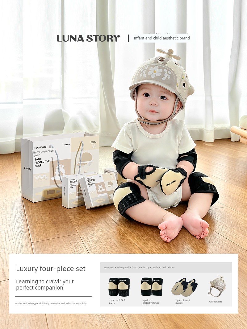 Lunastory Knee Pads, Baby Crawling Elbow Pads, Anti-Slip Children's Toddler Knee Protectors, Anti-Strain — 1