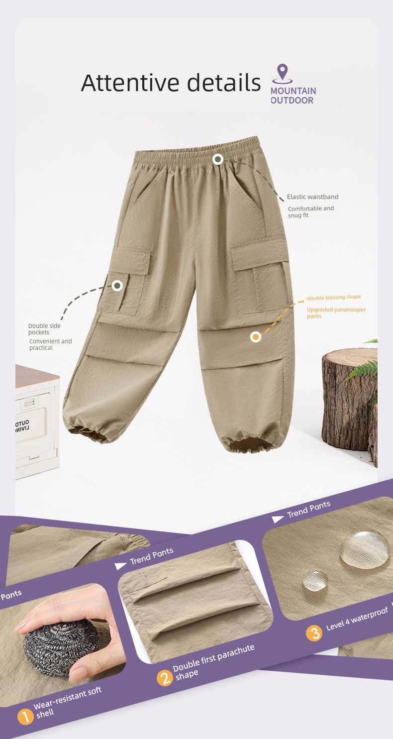 Sports Jeanswest Girls' Pants 2026 New Style Outdoor Workwear Pants Children's Long Pants Spring and Autumn Thin Style for Big Girls — 12