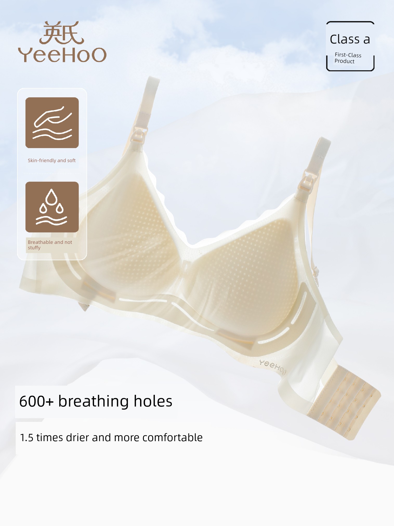 Ying's Maternity Nursing Bra, Hypoallergenic, Zero Irritation, Class a Anti-Sagging, Specially Designed for Postpartum Breastfeeding, Can Be Worn While Sleeping