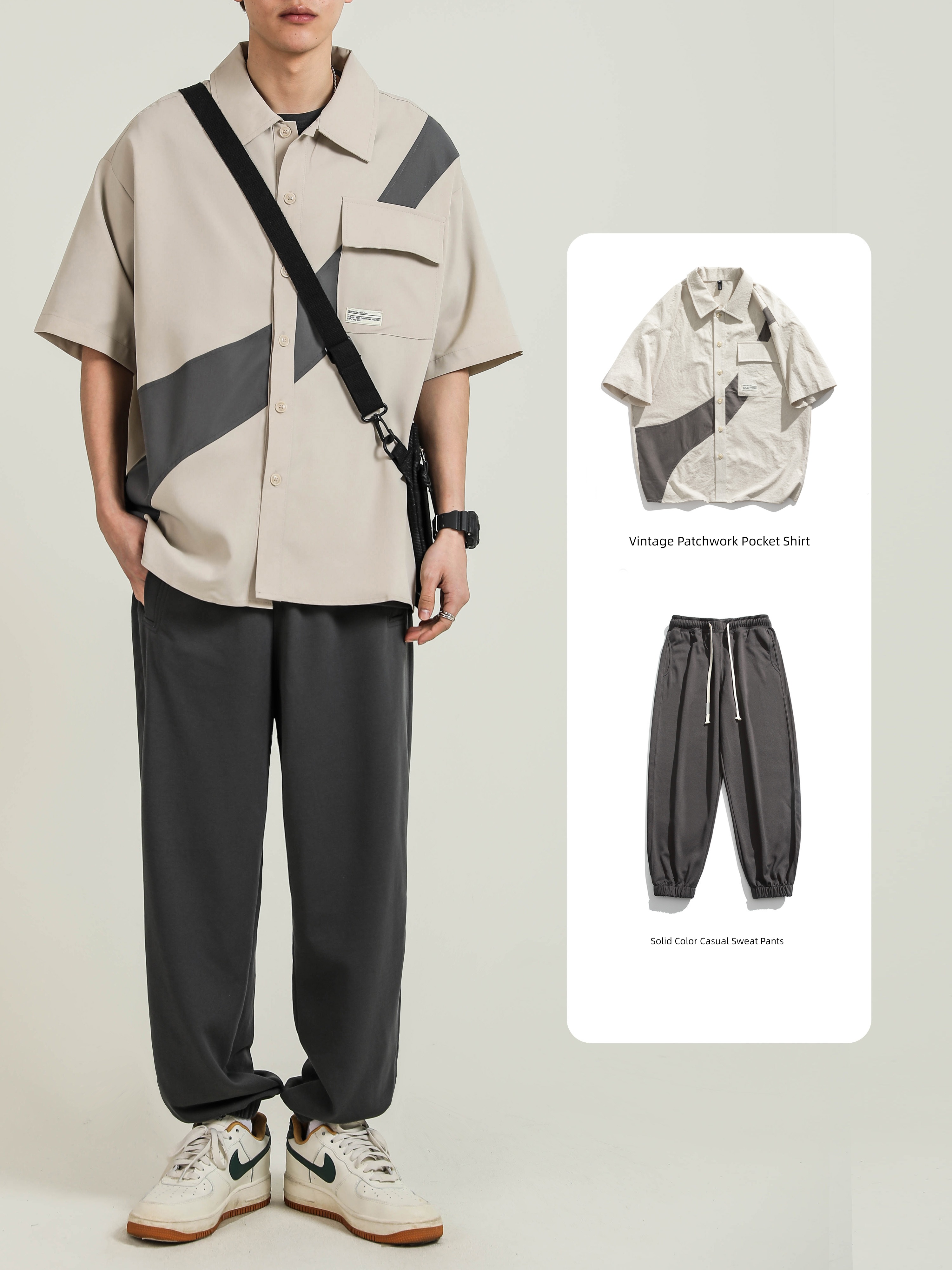 tide work clothes loose coat teenagers leisure time Short sleeve shirt