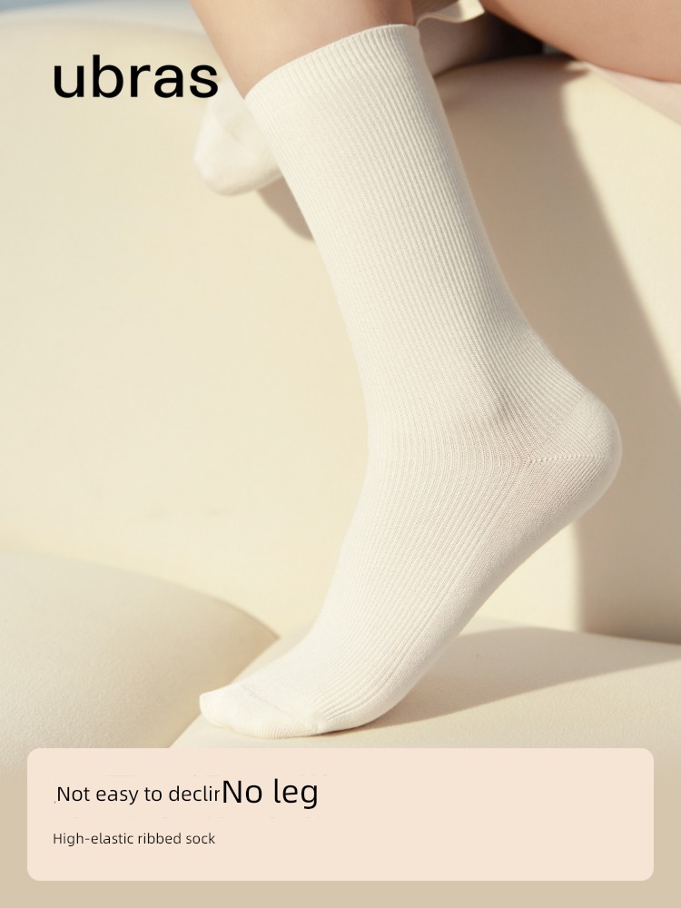 ubras Two wear decompression Ribbon decorate 3 double Middle tube socks