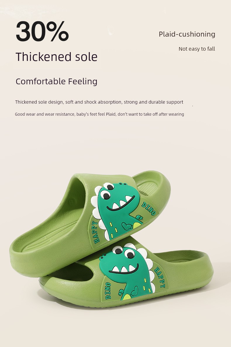 Boys Summer Indoor Non Slip Dinosaur Kids Slippers — 5