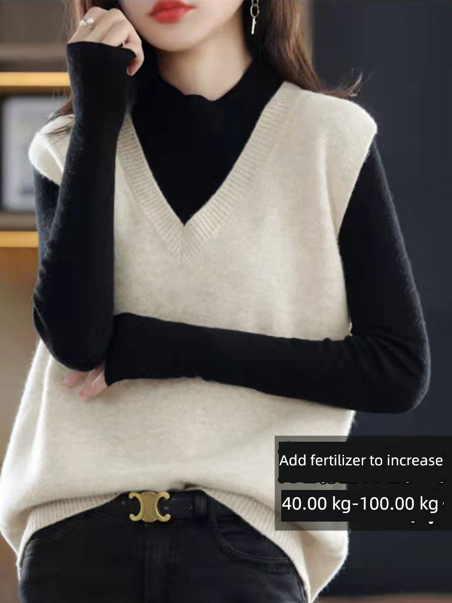 easy Condom Sleeveless jacket Spring, autumn and winter knitting Vest