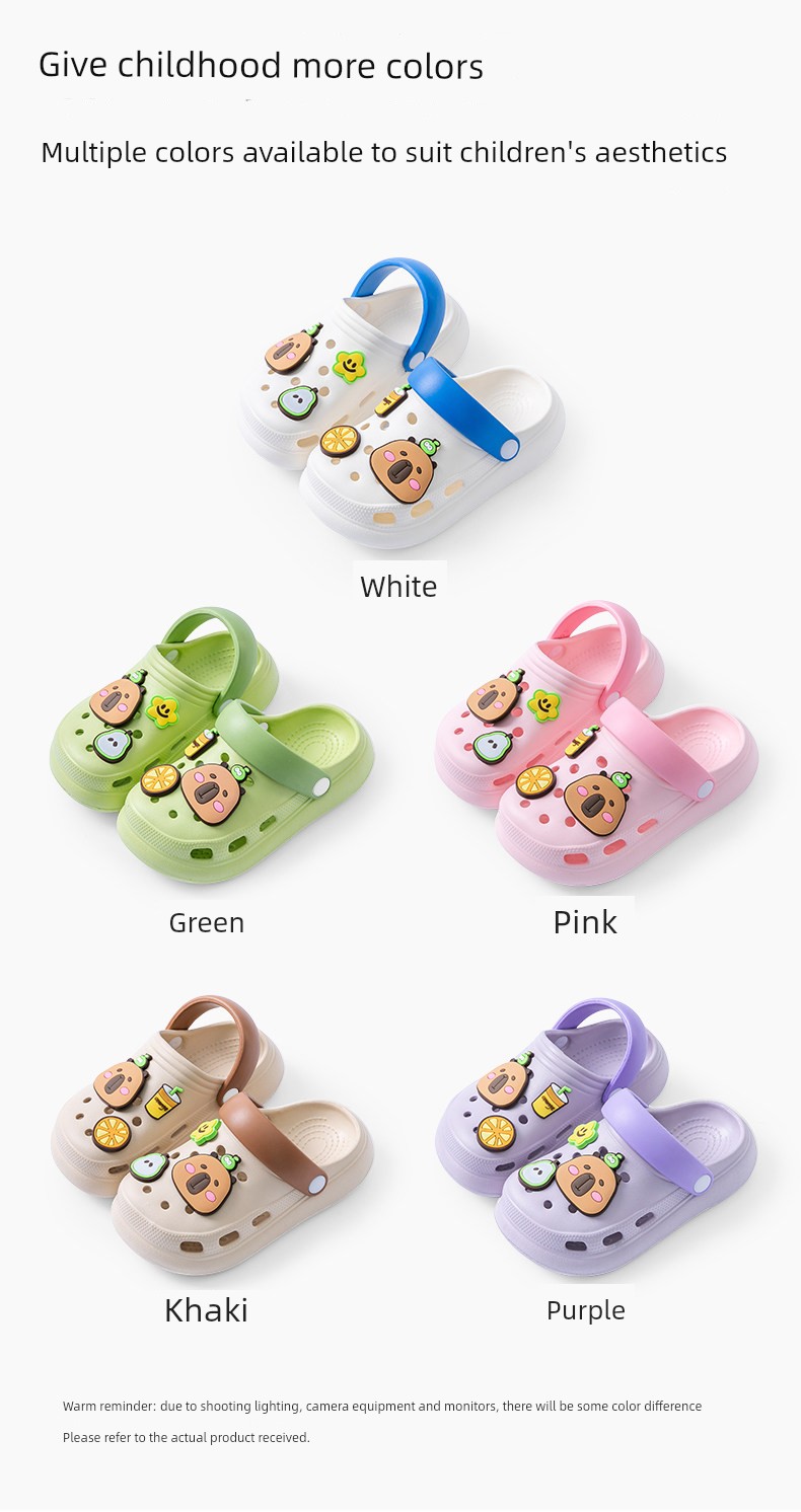 Pig Daddy Capibara Children's Summer Slippers for Boys, Non-Slip Home Sandals for Older Children, Beach Clogs for Girls — 15