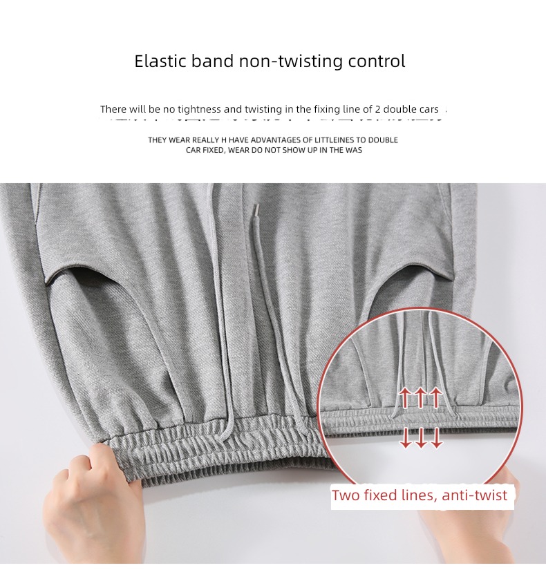 female Autumn and winter Broad leg ins Plush grey Sports pants