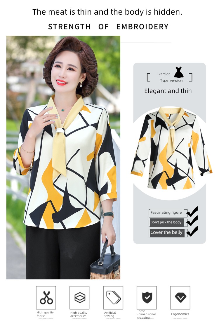 mom Foreign style Chiffon middle age female jacket Two summer wear