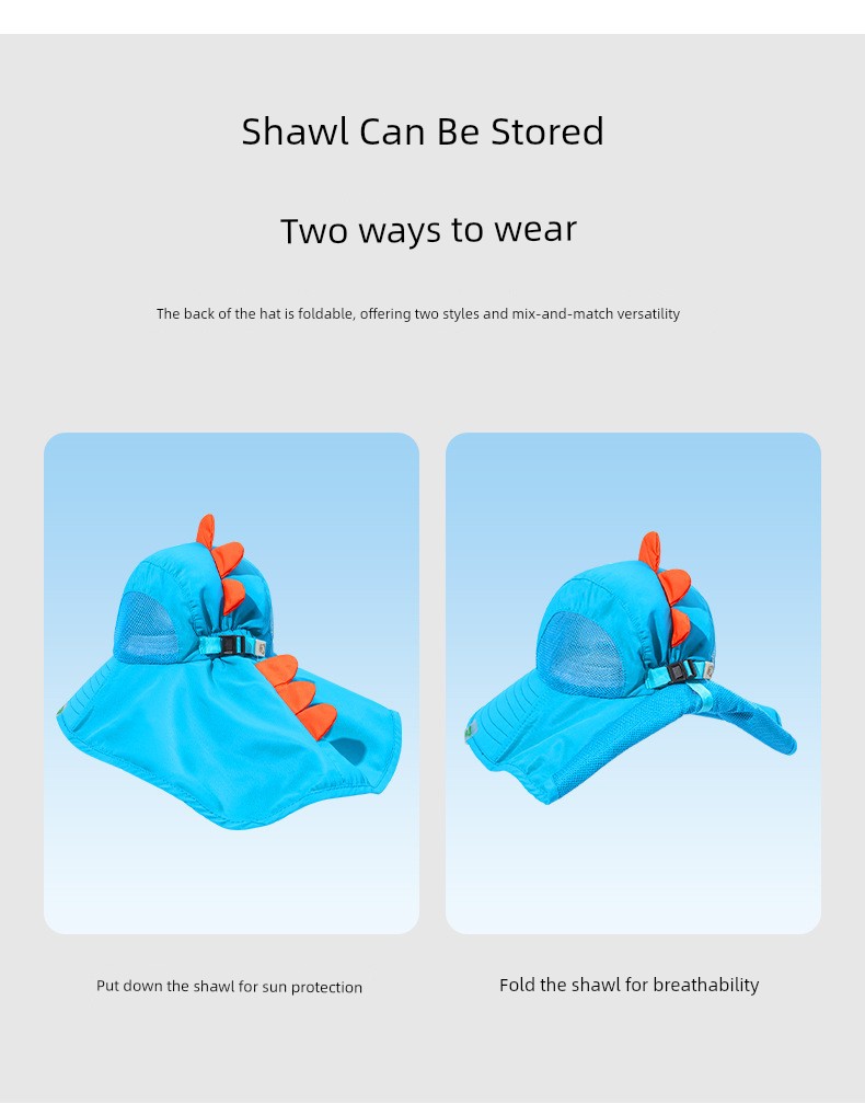 Children's Sun Protection Hat, Girls' Sun Hat, Boys' Sun Hat, Beach and Seaside Uv Protection Hat with Large Brim — 22