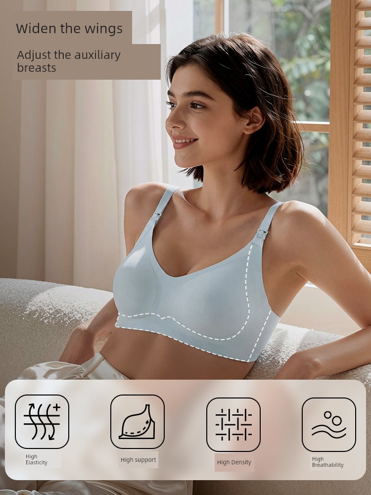 Rovo Maternity Nursing Bra, Summer Thin Style, Anti-Sagging, Specially Designed for Breastfeeding, 2026 Ultra-Thin Sleep-Wearable Bra — 2