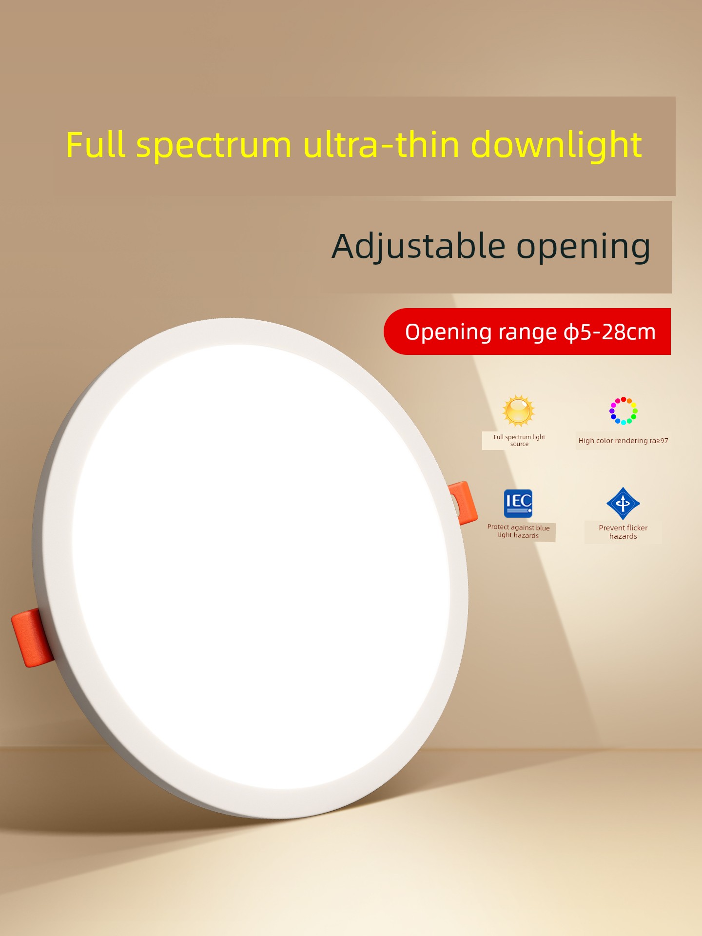Embedded Ultra-Thin Led Downlight Ceiling Spotlight Recessed Light for Home Use, Square and Round Grid Design for Living Room, Entryway, Ceiling Hole Light