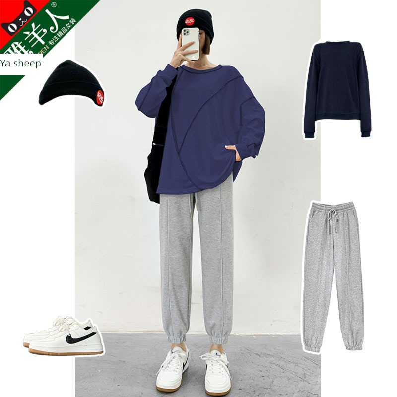 Spring and Autumn radish little chap leisure time grey Sports pants
