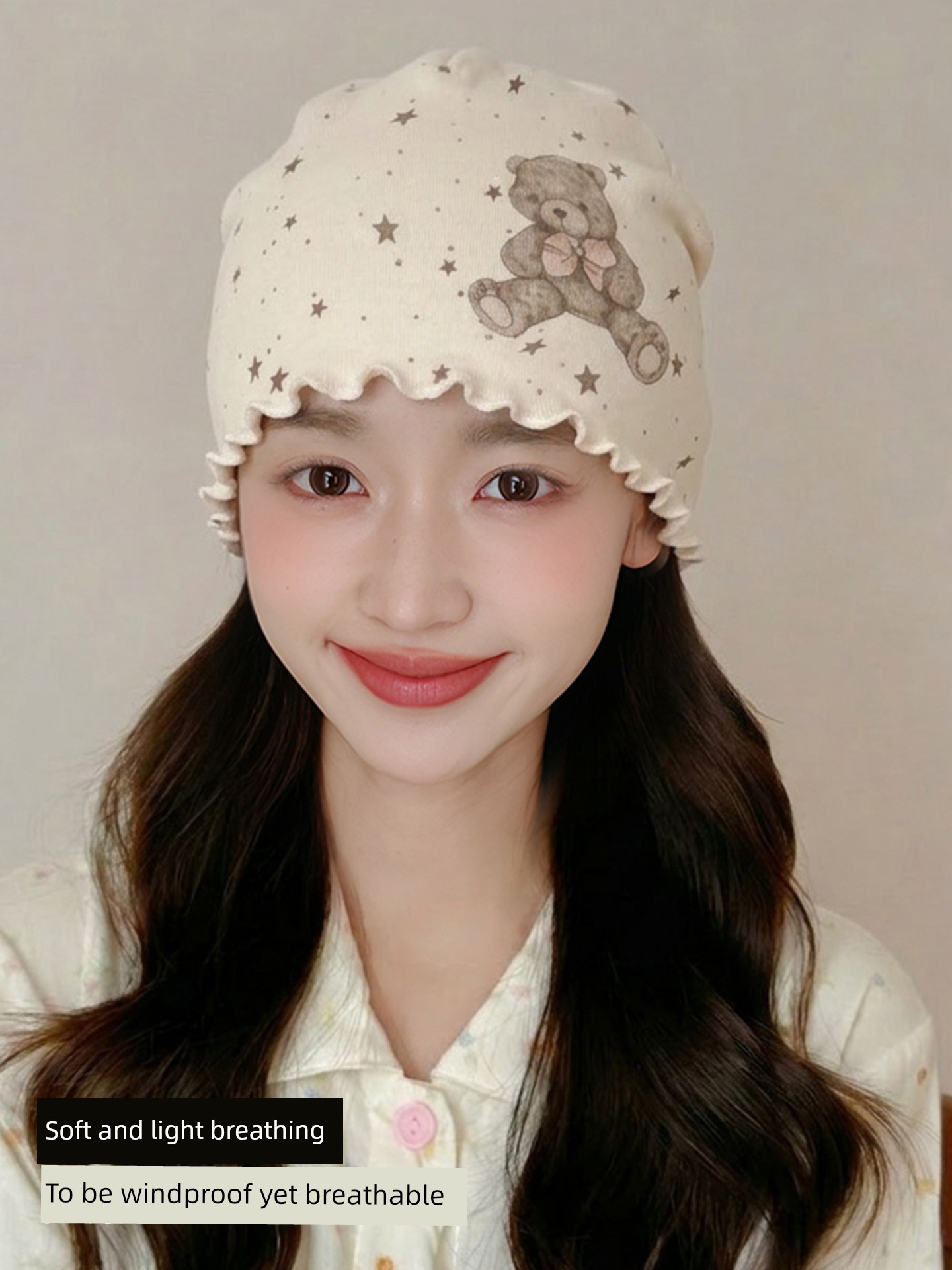 Jq Jingqi [Ruffled Edge] Summer Thin Maternity Hat Single Layer Floral Large Head Circumference Pregnant Women's Hat Windproof Forehead Protection — 2