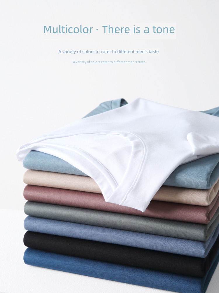 Romon white Short sleeve man Undershirt mulberry silk