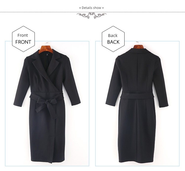Fork Self-cultivation black ma'am Spring and summer suit Dress