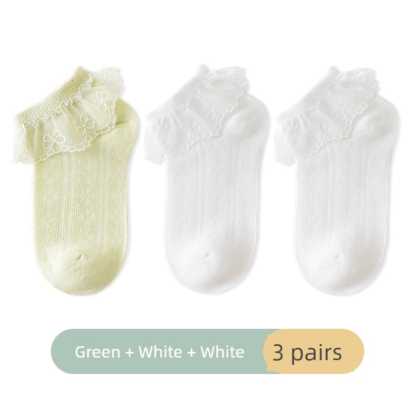 Summer Thin Girl Princess Lace White Socks — 5