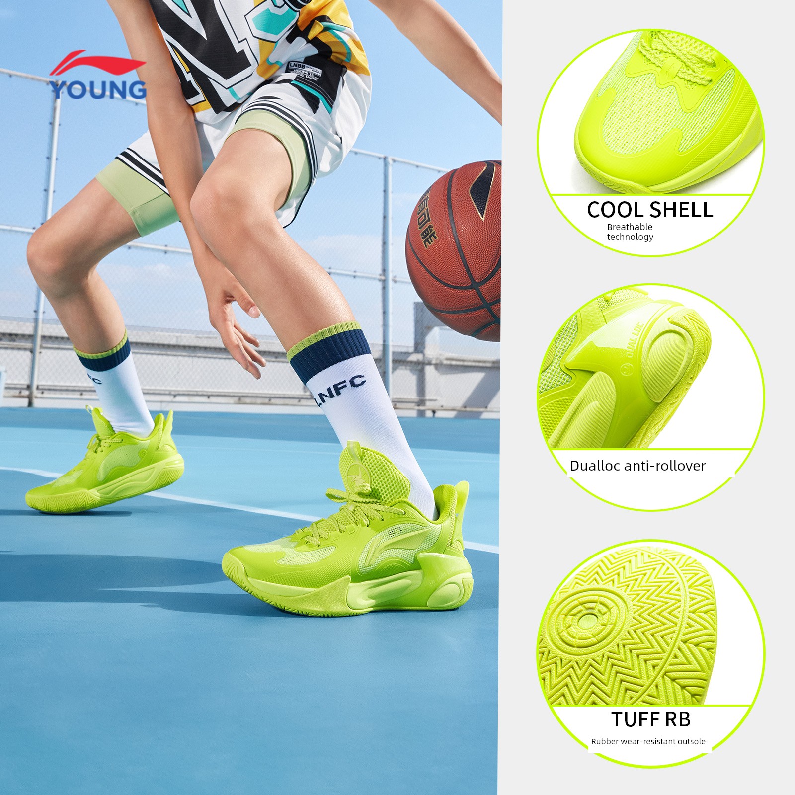 Li Ning Children's Wind Shadow 2V4 Professional Training Basketball Shoes 2026 New Model Boys and Girls Youth Sports Shoes Autumn — 6