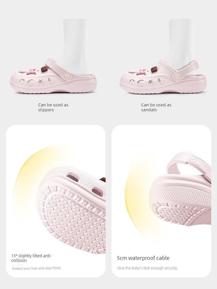 Balabala Children's Slippers for Girls, Summer Baby Clogs, Closed-Toe Cartoon Cute Bath Slippers for Kids — 5