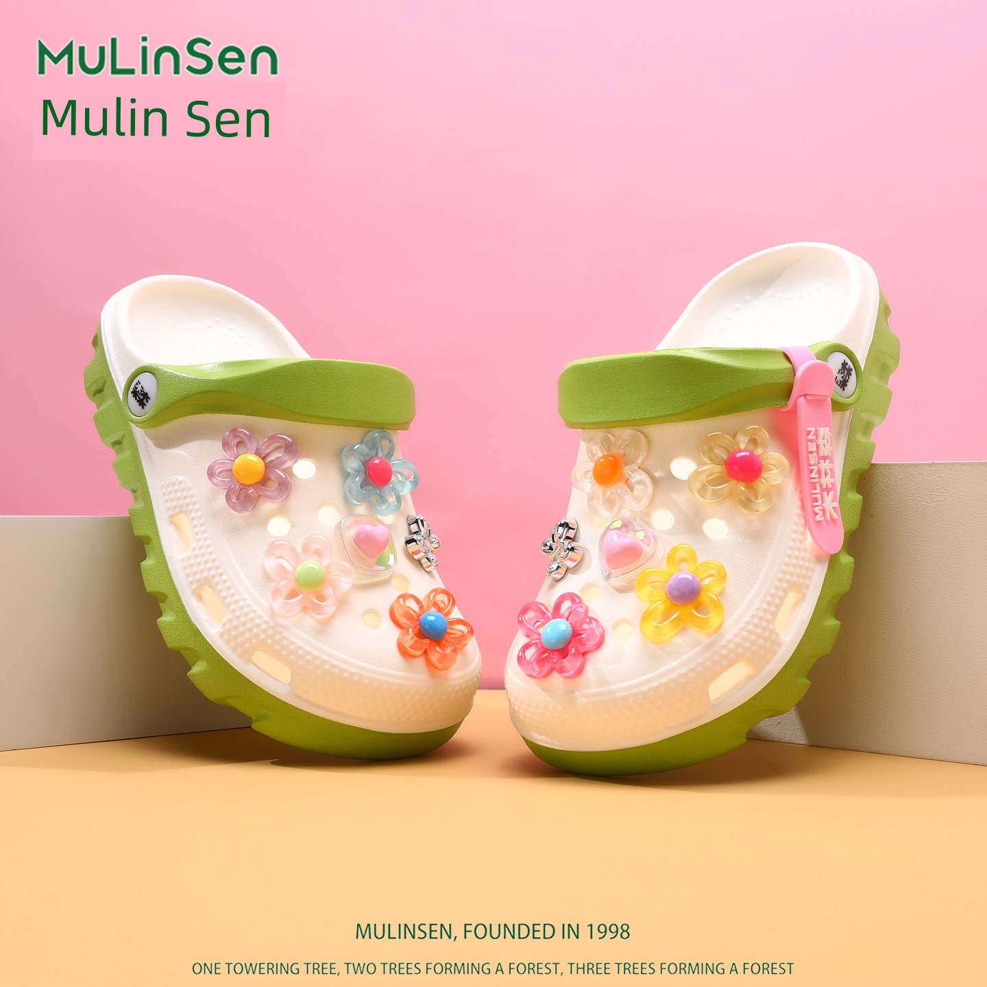 Mlskms-Vautid Girl Hole Shoes New Arrival Outdoor Non-Slip Kids Slippers Cherry Blossom Sandals Baby Girl Beach Shoes — 2