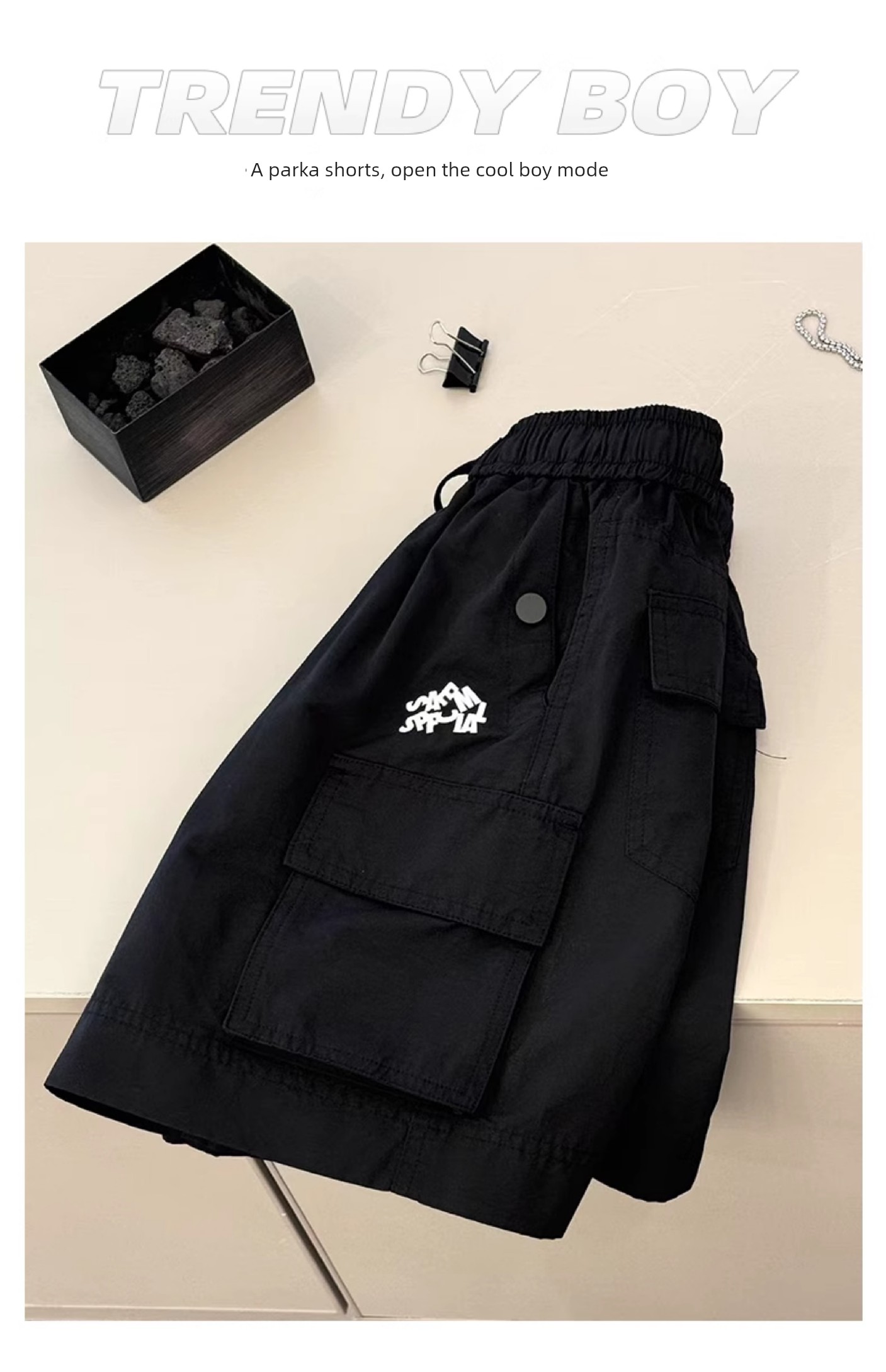 Bora Stylish Shorts for Boys, Cargo Pants, Korean Style 2026 New Children's Versatile Mid-Length Shorts, Five-Point Shorts for Girls — 7
