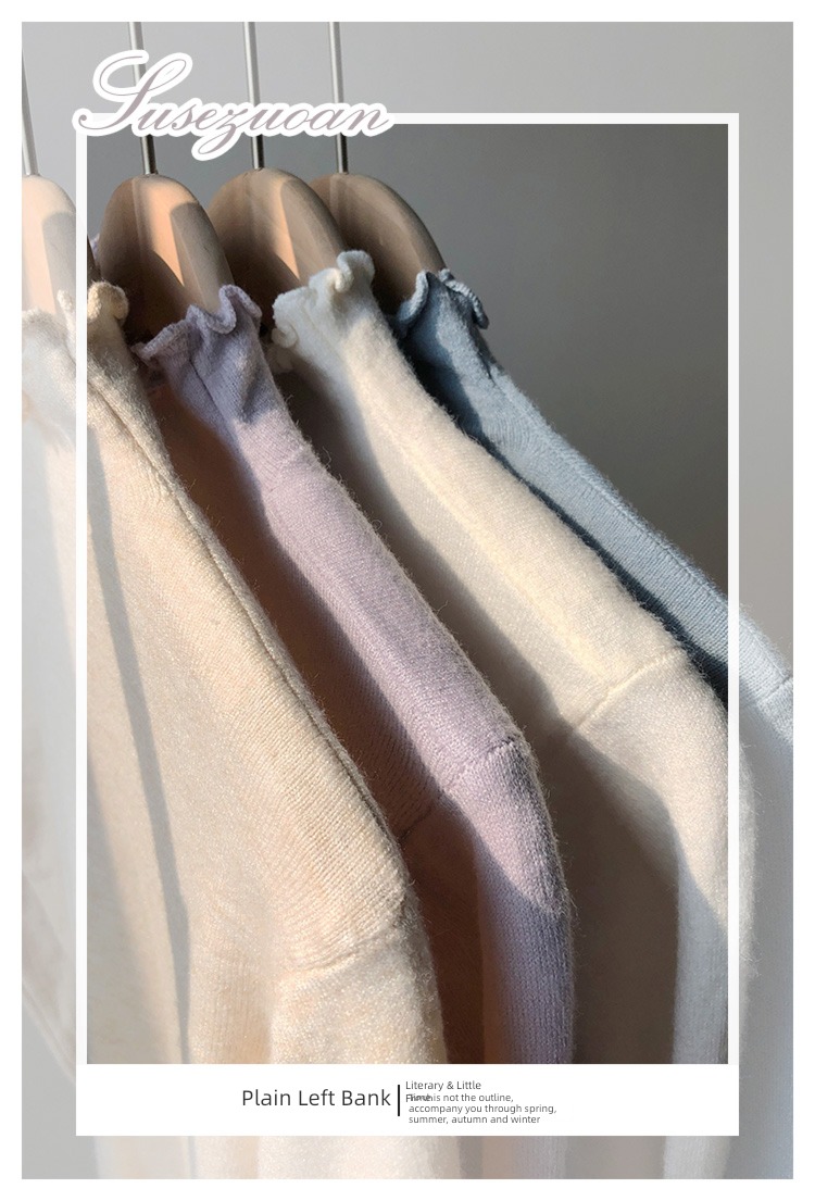High collar spring and autumn Agaric edge Versatile Self-cultivation Condom sweater