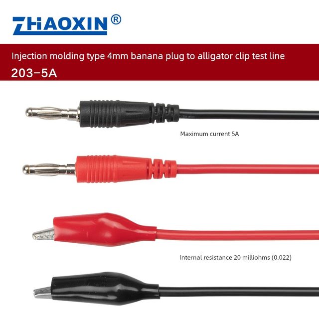Power supply test cable Red and black clip wire 5a15a pure copper tin-plated copper output cable with crocodile clip banana plug