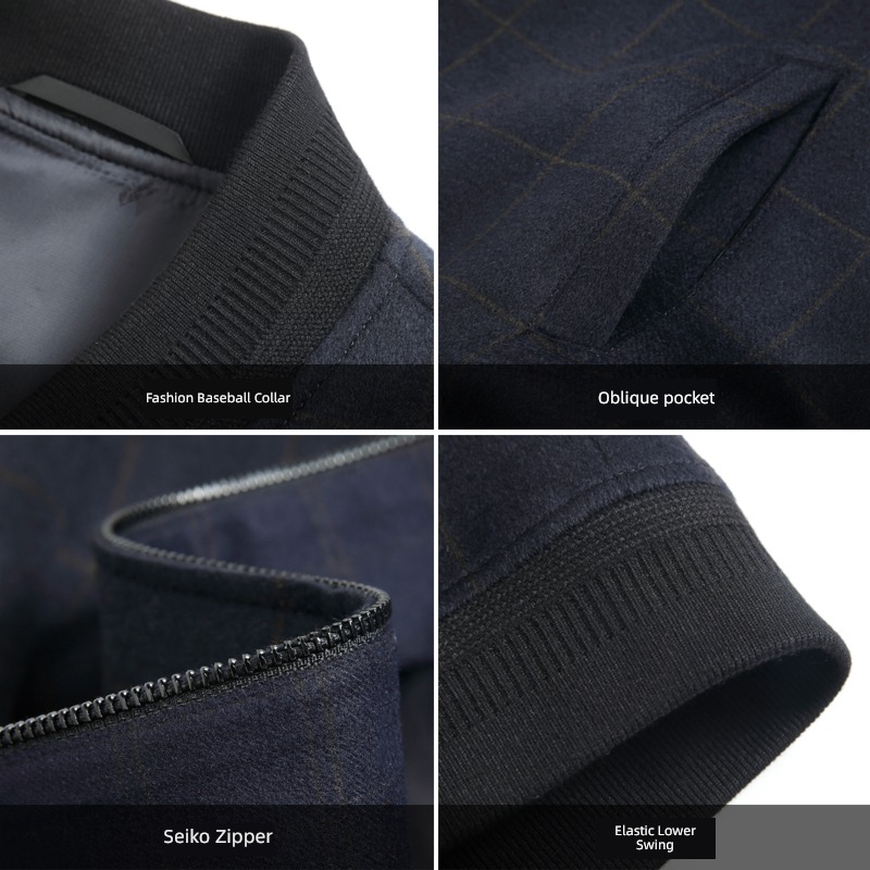 Autumn and winter have cash less than that is registered in the accounts Baseball collar business affairs lattice loose coat Jacket