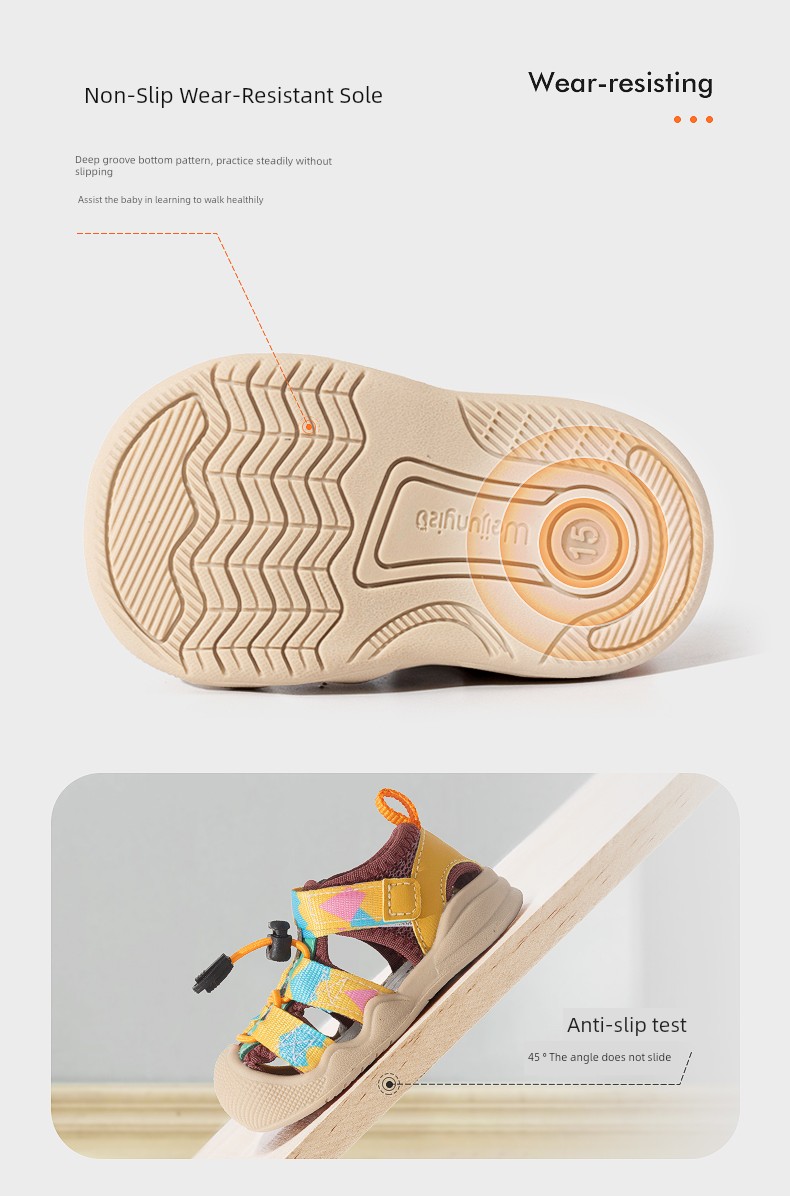 Baby Sandals Baby Boys' Toddler Shoes Summer Baby Sandals Soft Bottom Functional 1-3 Years Old Upstream Sandals Girls' Shoes — 7