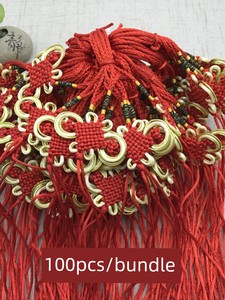 8-Plate Golden Edge Rich Chinese Knot Small Size Bows Semi-Finished Products Handmade Chinese Knot DIY Car Pendant Tasse