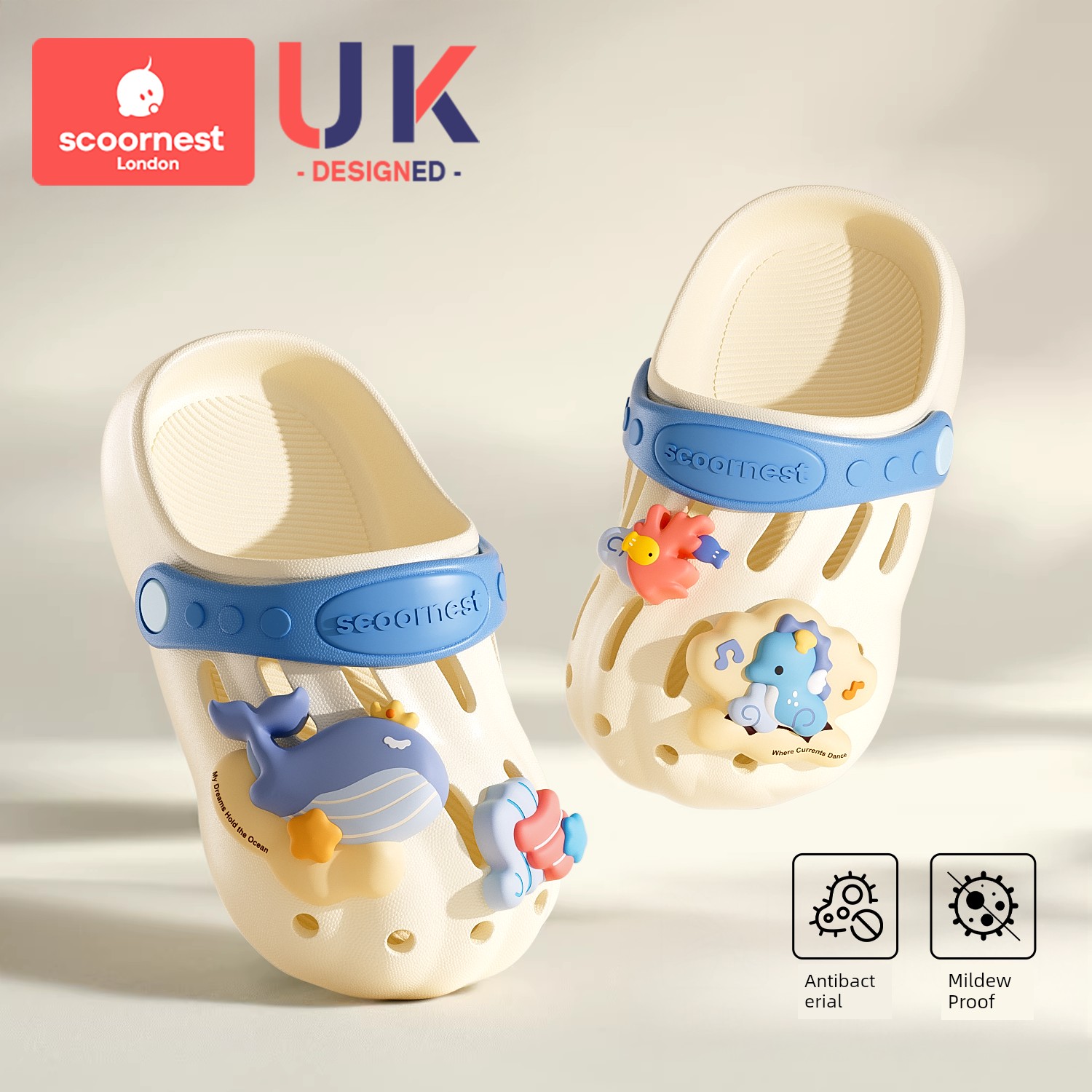 Kechao Children's Clogs for Boys and Girls, Summer Closed-Toe Sandals for Babies, Non-Slip Indoor Bath Slippers for Infants and Toddlers — 6