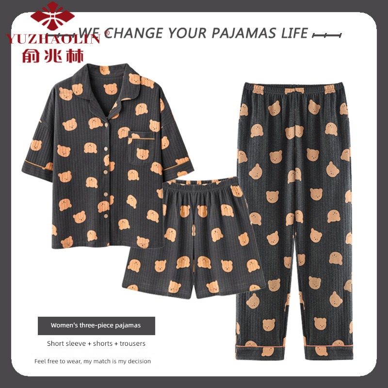 Yu Zhaolin female pure cotton shorts summer Thin money pajamas