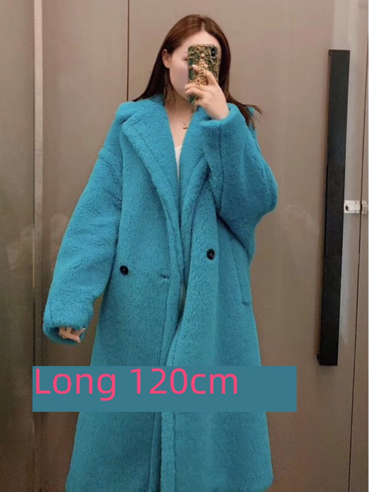 loose coat female Lamb hair Extension gules easy overcoat