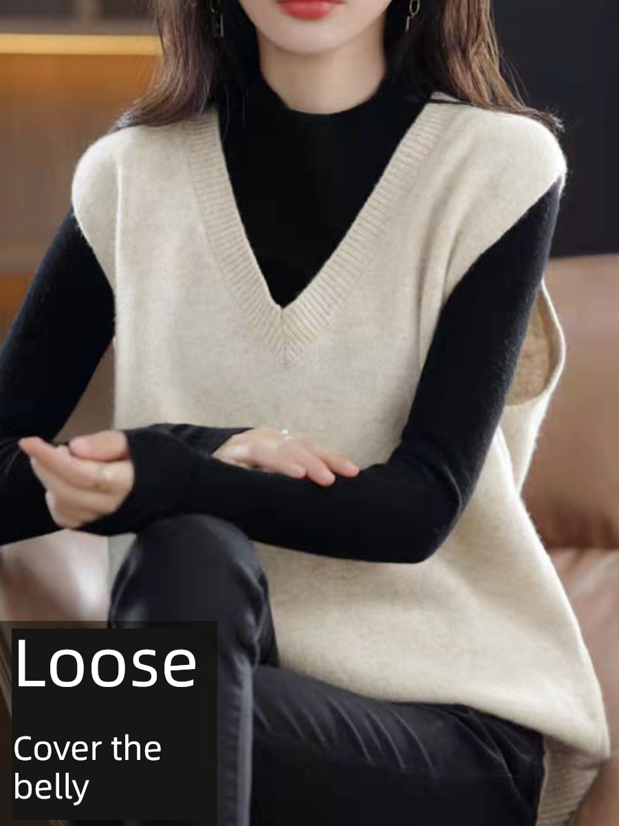 easy Condom Sleeveless jacket Spring, autumn and winter knitting Vest