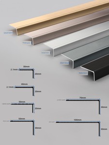 Aluminum Alloy Stair Anti-Slip Strips, Outdoor Step Edge Strips, Corner Protectors, Metal Right-Angle Marble Edging Stri